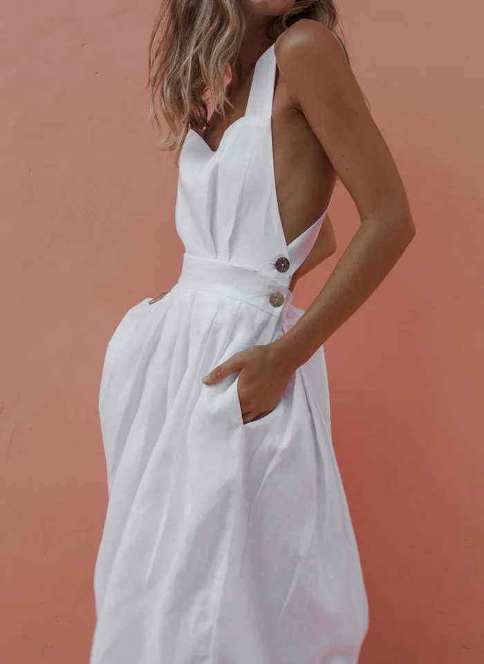 

Summer 2020 Sexy Straps Women Dress Solid Sleeveless Maxi Summer Dress Fashion Bow Loose Long Casual Beach Vestido Female