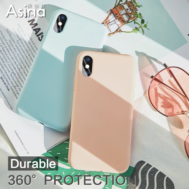 Чехол ASINA для iPhone 8 7 6 Оригинальный чехол из жидкого силикона однотонный
