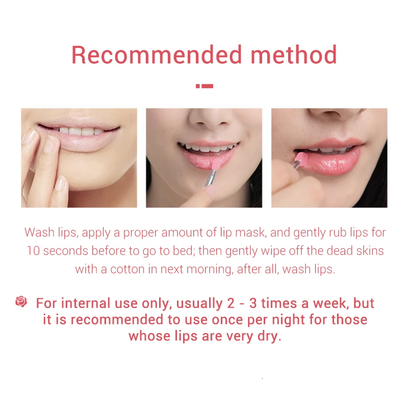 LANBENA Rose Lip Mask Lips Gel Balm Remove Anti Line Plumper Nourishing Moisturizing Sleeping care 20g |