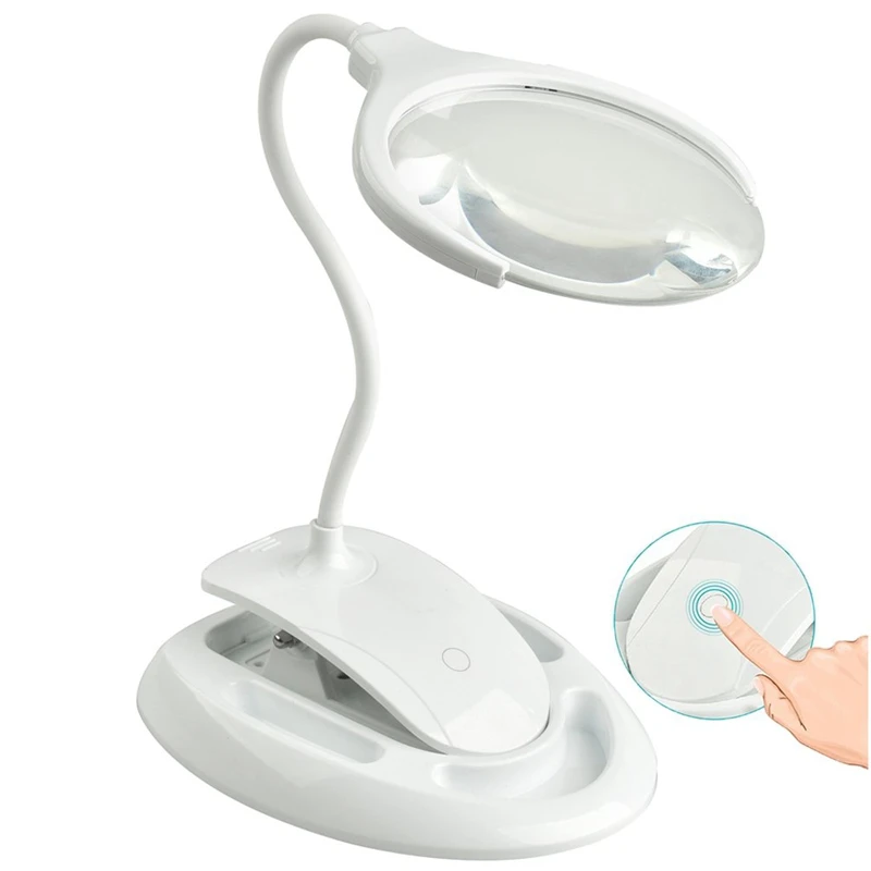 

Handheld Magnifier 3X 8X Illuminated Desk Table Led Lamp Magnifying Glass Rechargeable Magnifier With Light For Crafts, Hobbies,