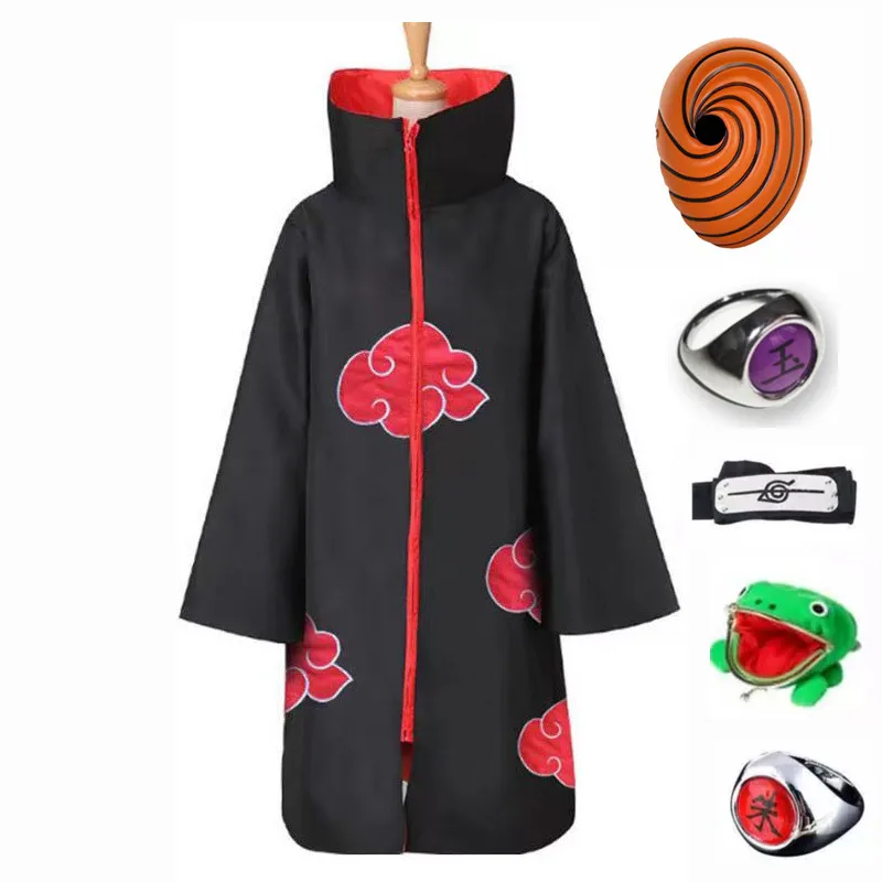 Плащ Akatsuki костюмы для косплея аниме Женская мантия красная фотография с кольцом