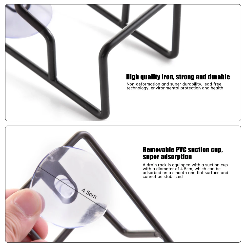 

Kitchen Suction Sink cup Drain Rack Wall Sucker Sponge Storage Drying Holder Kitchen Soap Stand Dish Cloth Shelf Metal Organizer