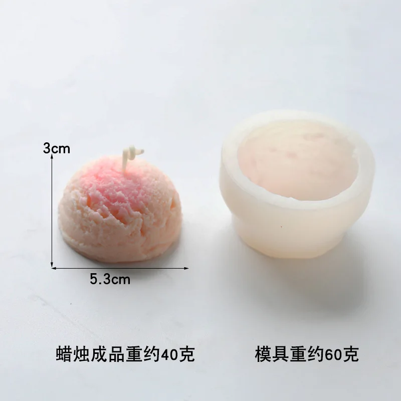 Силиконовая форма в виде свечи для мороженого ручной работы из рассеянного камня