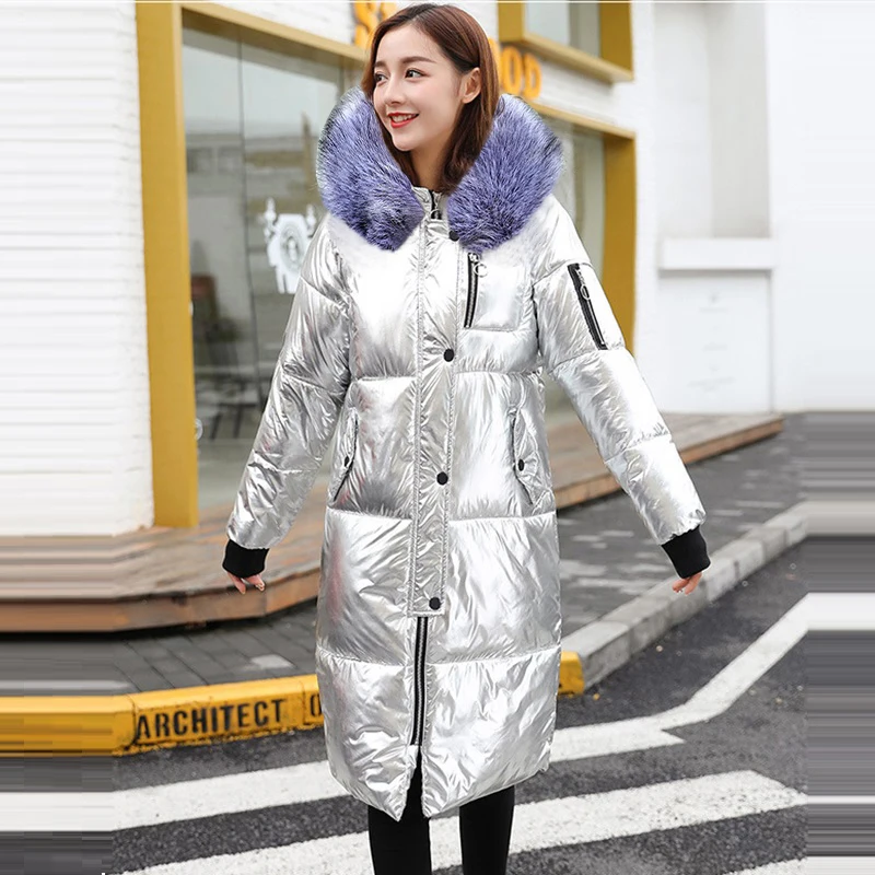 Новинка 2021 женское серебристое Золотое базовое пальто водонепроницаемая зимняя