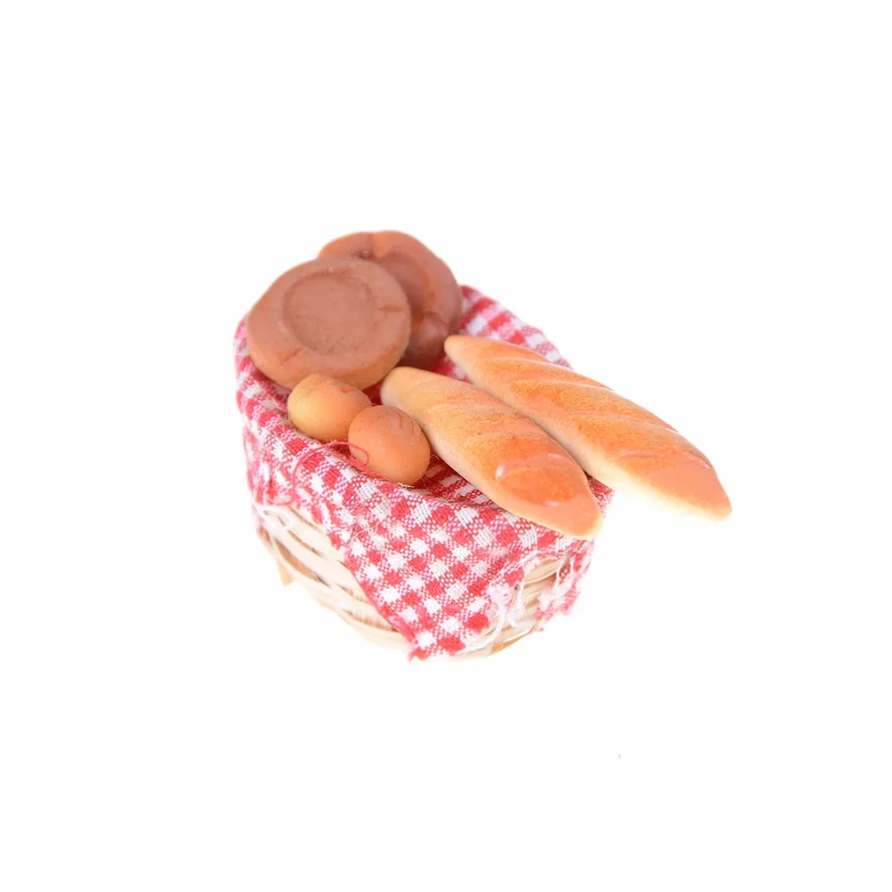 6 шт./компл. Миниатюрные модели для кукольного домика с корзиной и хлебом имитация