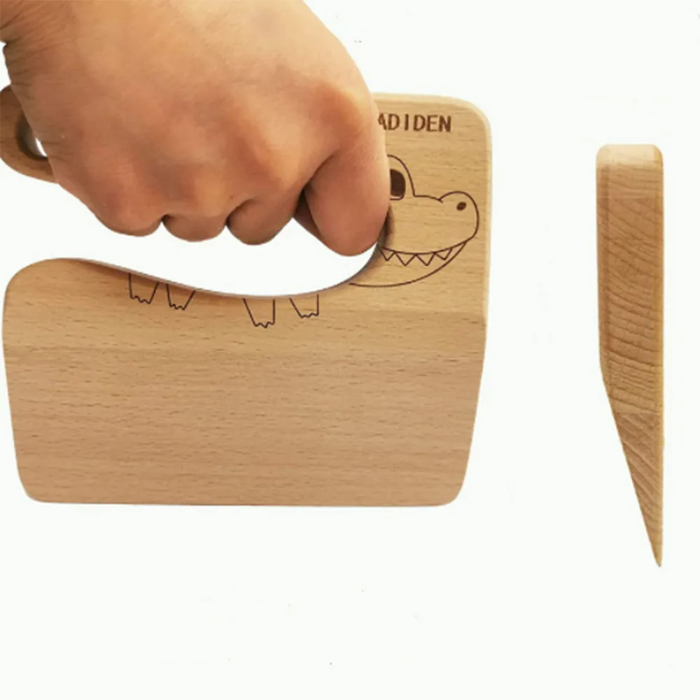 

Wooden Kids Knife for Cooking and Safe Cutting Veggies Fruits Cute Shape Kids Kitchen Tools 2-10 Years Old Applicable1