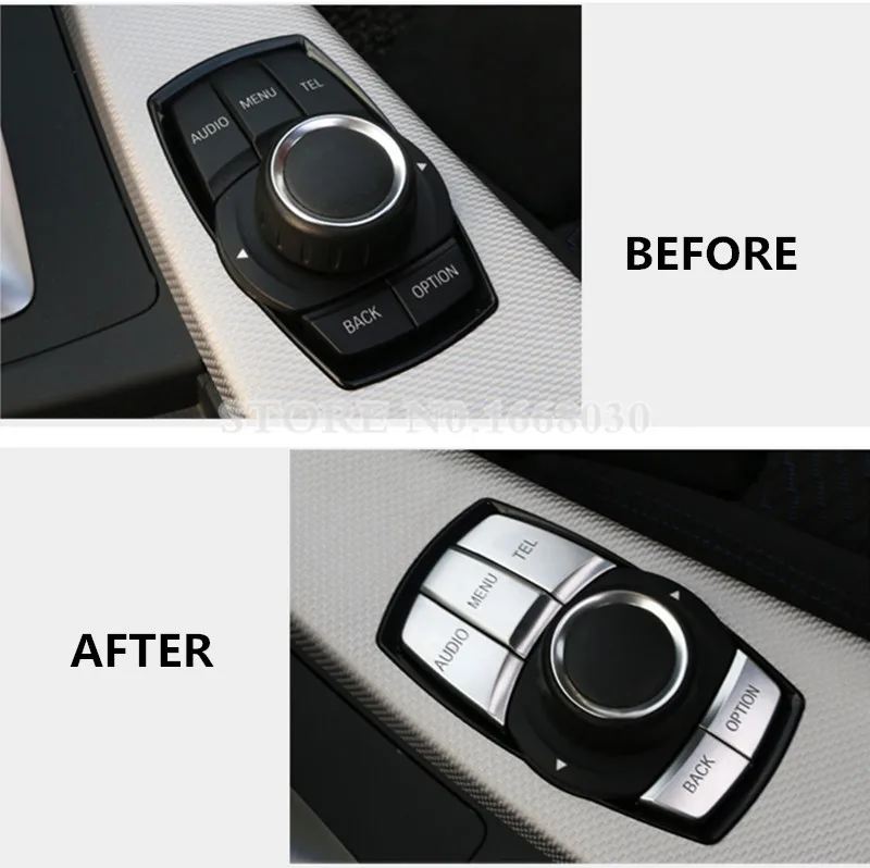 Внутренняя консоль iDrive мультимедийная кнопка отделка крышки 5 шт. для BMW 1 2 серии