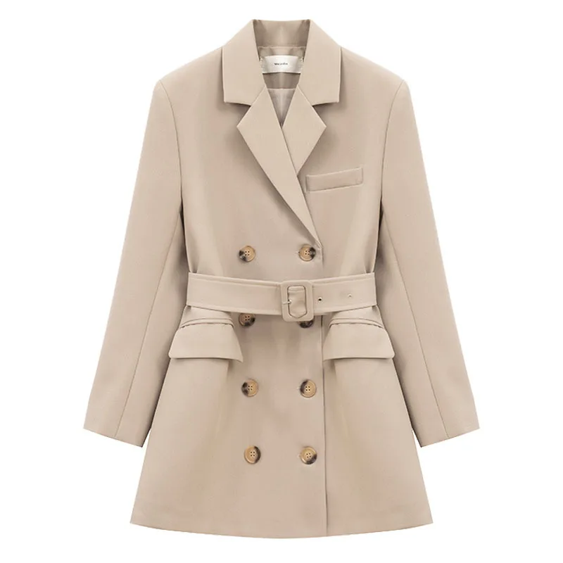 

LANMREM loose fit White jacket women's summer american woman 2021 autumn new arrive double-breasted double-breasted 2K2358