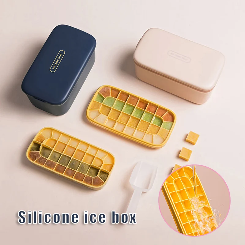 

Силиконовый поднос Для Льда с крышкой, однослойная/двухслойная Форма Для Льда, Для пива, коктейлей, виски с высокой эластичностью, Форма Для ...