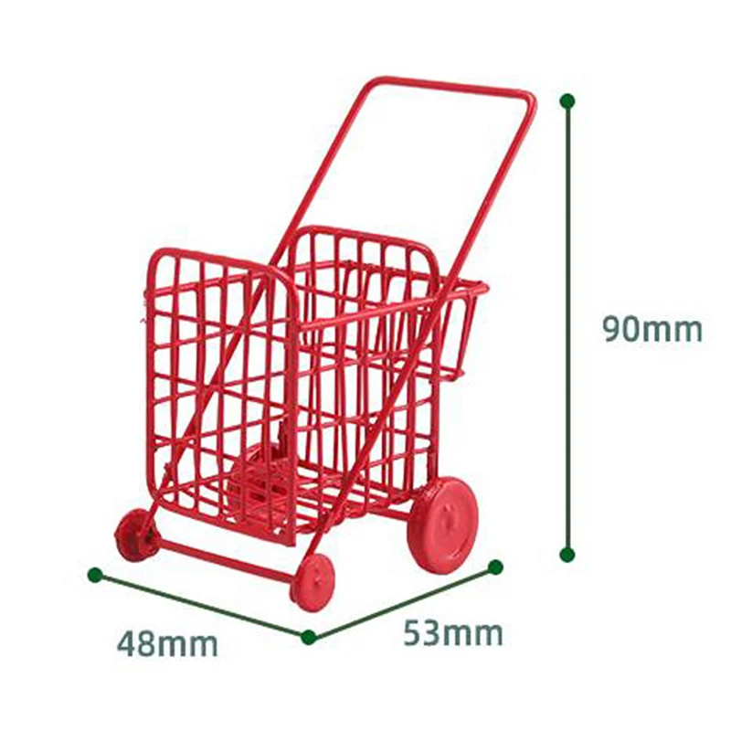 

1/12 Miniature Dollhouse Supermarket Shopping Cart Trolley Pretend Play Toy