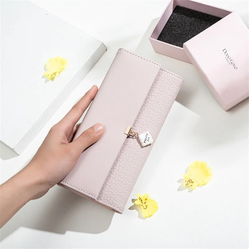 

Роскошный брендовый женский кошелек, новинка, Женский Длинный кошелек из искусственной кожи, женский клатч высокого качества, бумажники с д...