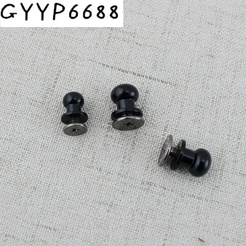 10pcs 50pcs High quality Dark black screws Round Head Solid Nail Leather Screw Rivet Bags Decoration | Багаж и сумки