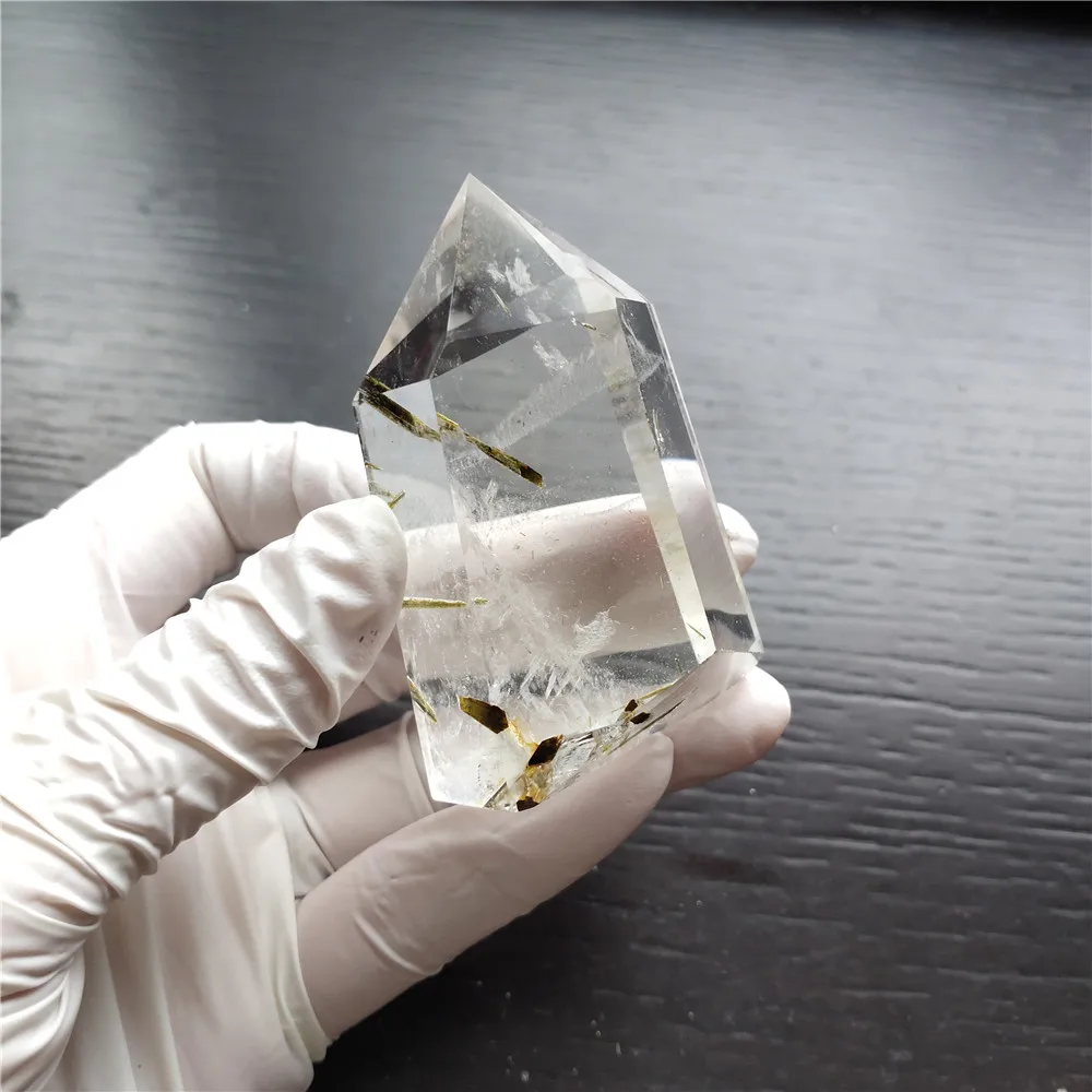 Рутиловая кварцевая палочка рутилированные кристаллы точечные волосы