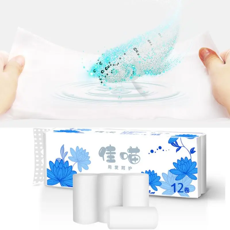 12 рулонов 4-х слойная туалетная бумага ультра мягкая древесная масса прочные