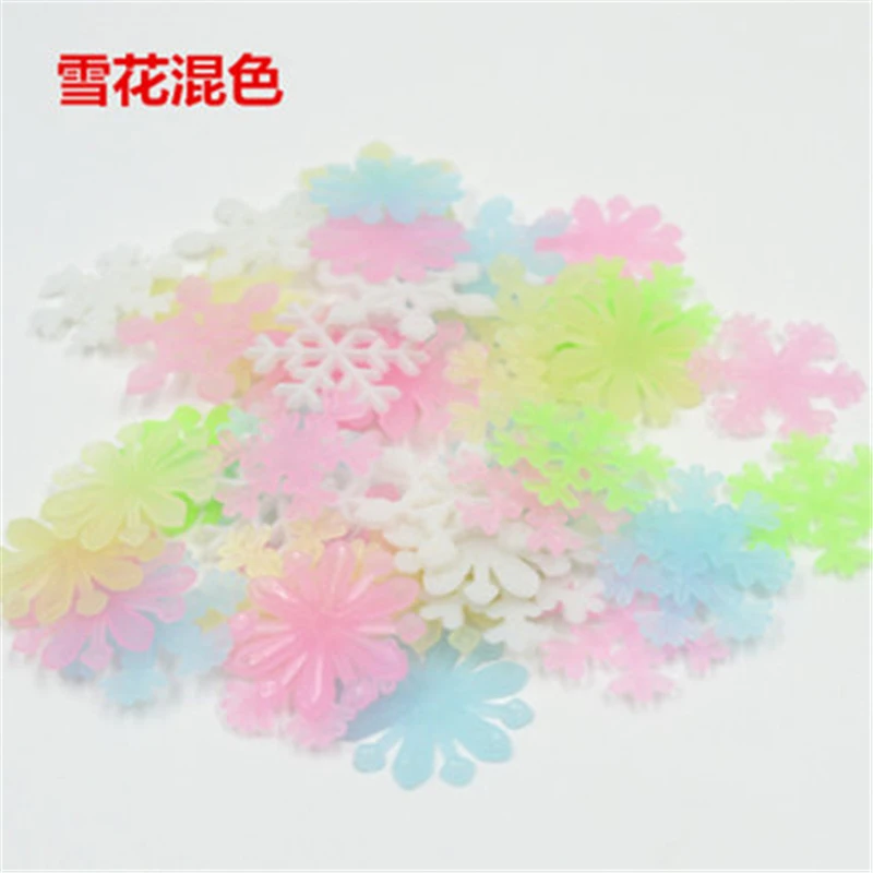 Snowflake Colour mix 3D звезды Снежинка светится в темноте светящиеся наклейки на стену для детской комнаты Гостиная Наклейка на стену украшение дома плакат - Цвет: Snowflake Colour mix
