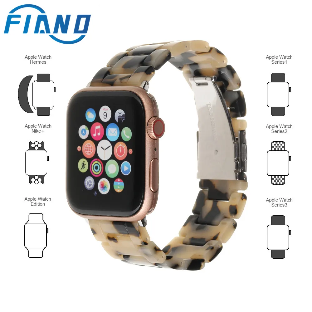 Ремешок резиновый для Apple Watch 4 3 Band 44 мм 38 iWatch 42 40 браслет с пряжкой из нержавеющей