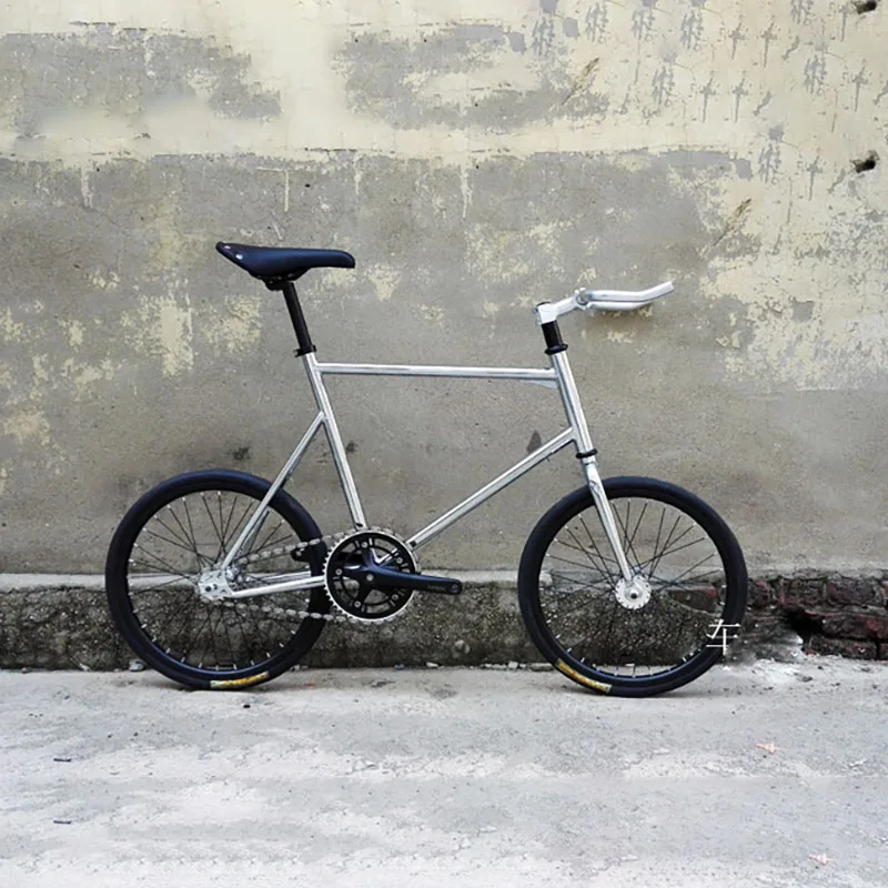 Винтажная велосипедная Рама односкоростная рама Fixie в стиле ретро серебристая