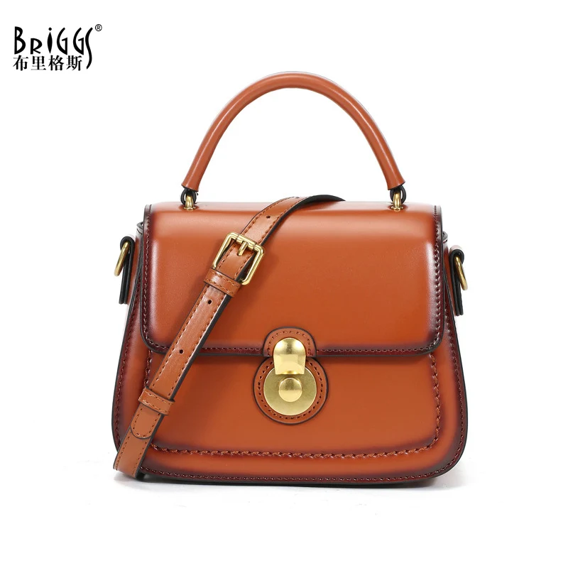 

BRIGGS New 2021 Genuine Leather Women Handbag Design Brand Female Shoulder Bag High Quality Women Crossbody Small Tote Purse