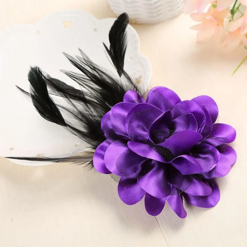 Высококачественная бутоньерка с перьями из ткани ручной работы брошь в виде