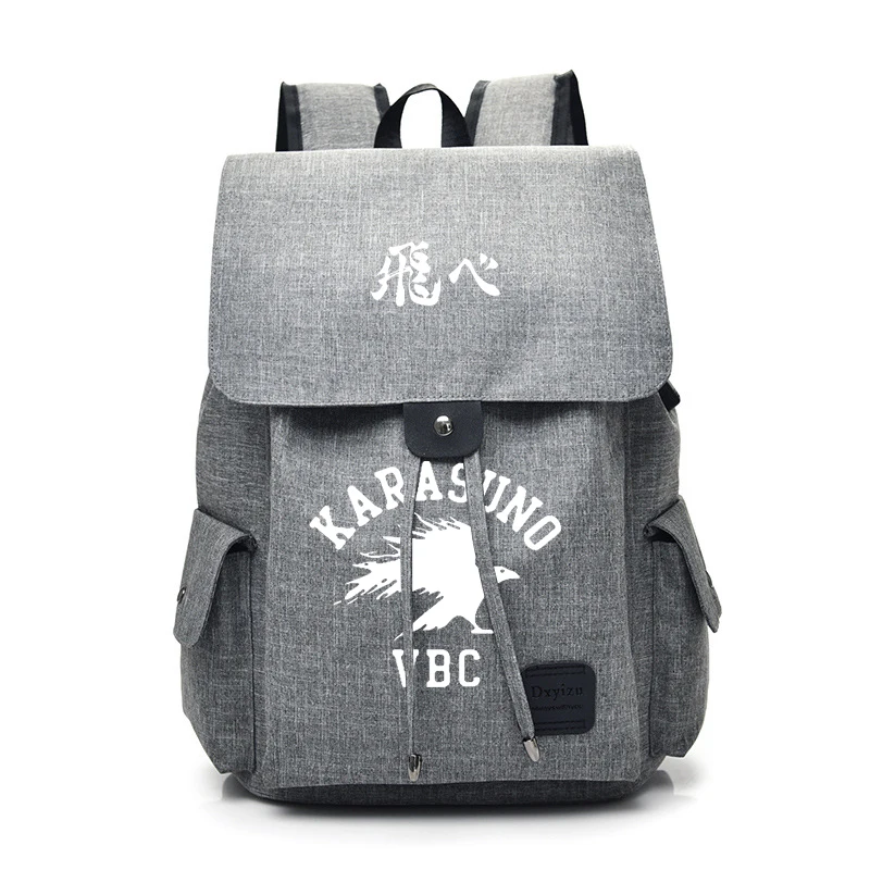 Рюкзак Haikyuu Karasuno с USB портом для мальчиков сумка на молнии мессенджер школьный