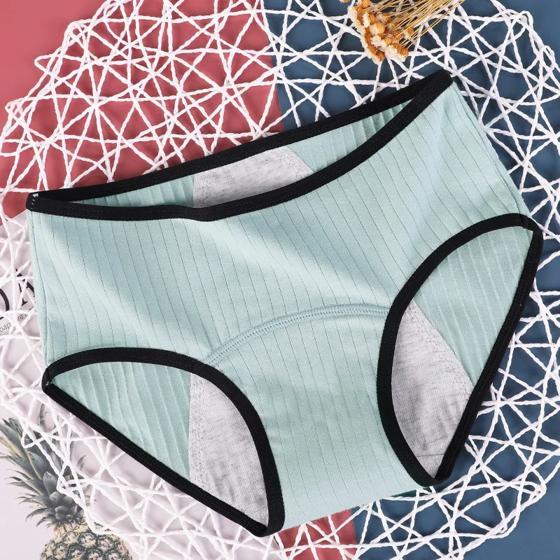 

3pcs/set Striped Menstrual Panties Women Underwear Leak Proof Briefs Plus Size Underwear Period Panties Physiological Pants