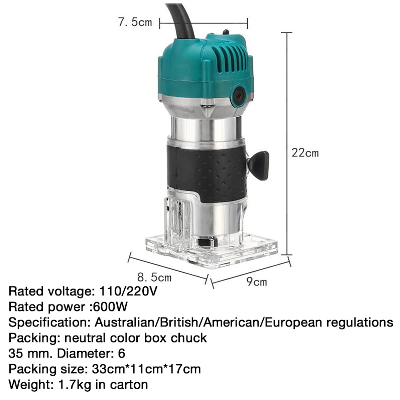Электрический деревообрабатывающий станок с алюминиевым корпусом
