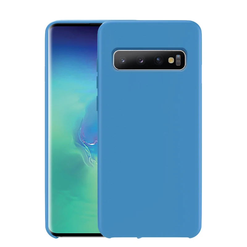 Blue Чехол для samsung S10, высококачественный мягкий силиконовый защитный чехол для samsung Galaxy S8, S9, S10 Plus, S10e, Note 8, 9, 10, силиконовый чехол - Цвет: Blue