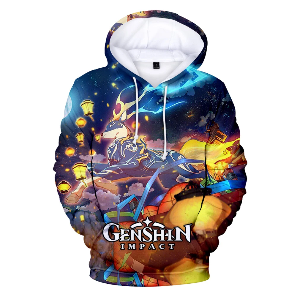 

3D printed Genshin Impact Hoodie Boys and Girls Street Sweatshirt Genshin Impact3D Casual Pullover Fall Comfortable Clothing