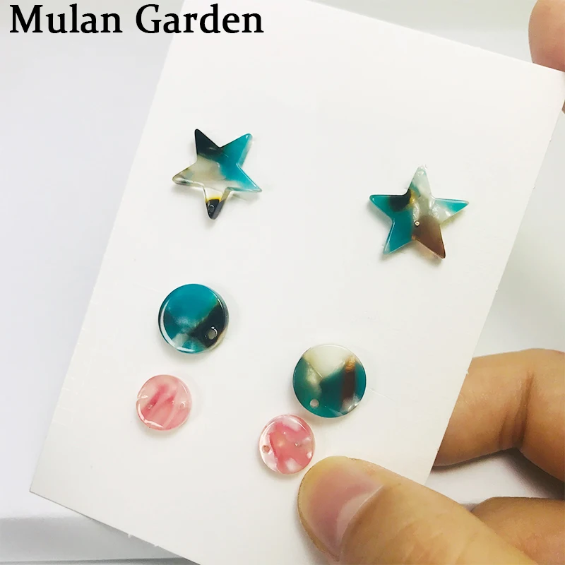 M & G Модные Акриловые серьги со звездами набор креативных круглых сережек с