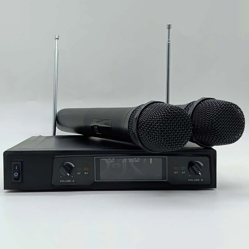 Профессиональный беспроводной микрофон Система двойной ручной 2 канала комплект