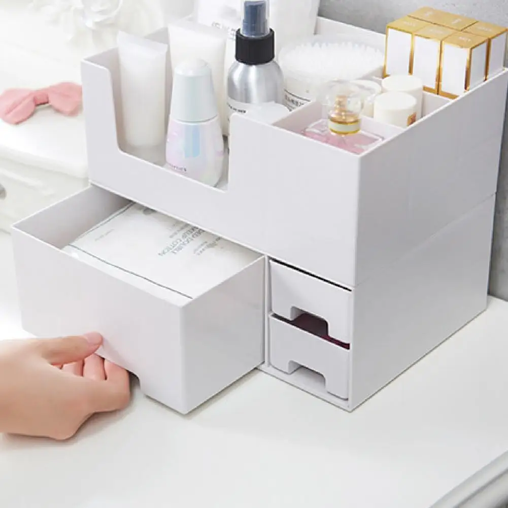 

High Quality Plastic Storage Box Eco-friendly Simple Convenient Stable Drawer Cosmetic Storage Box Desktop Organizer for Home