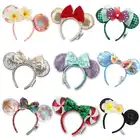 Новый фиолетовый костюм Aulani с блестками и золотыми цветами в горошек и ушками Ариэль Рождественская повязка на голову Косплей плюшевый подарок 24 стиля