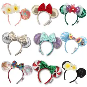 Новый фиолетовый костюм Aulani с блестками и золотыми цветами в горошек и ушками Ариэль Рождественская повязка на голову Косплей плюшевый подарок 24 стиля