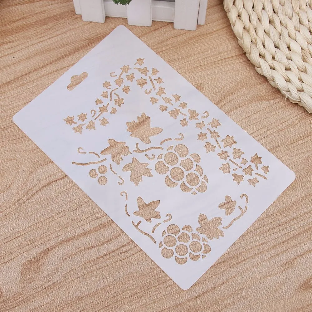 1 шт. Виноградная лоза лист многоразовые трафареты аэрограф живопись на холсте