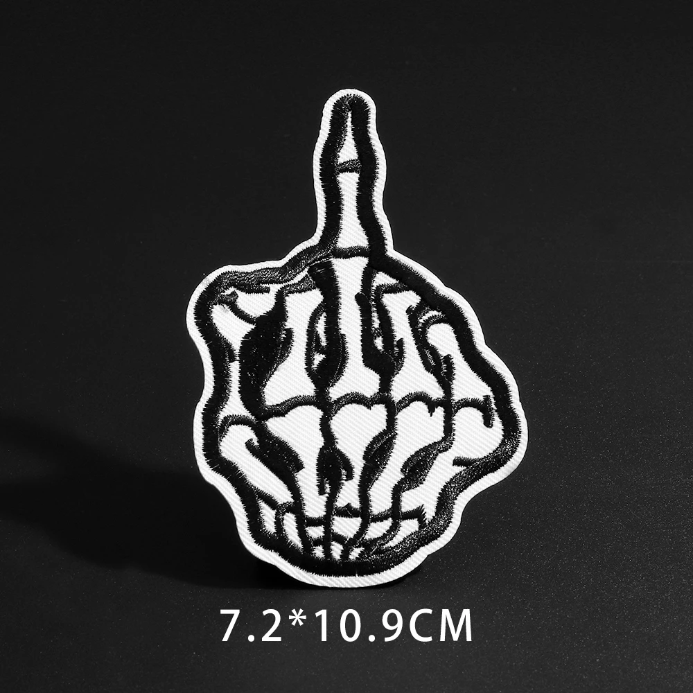 Нашивки с изображением черепа и скелета на пальцах для одежды полоски сделай сам