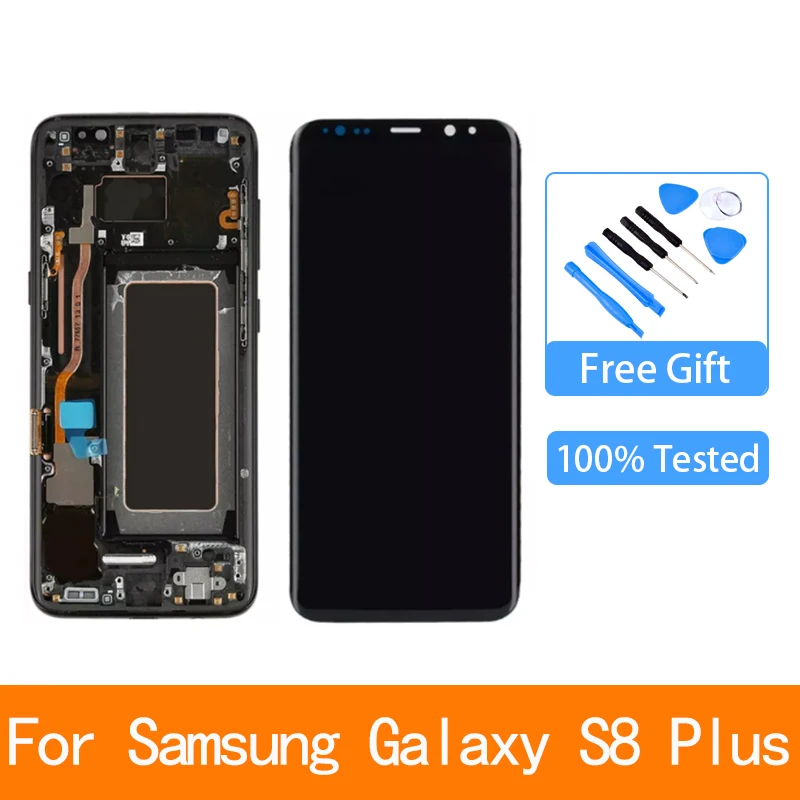 

ЖК-дисплей super AMOLED для Samsung Galaxy S8 plus, сенсорный экран с дигитайзером G955, G955F, G955A, G955T, G9550, экран дисплея, идеально
