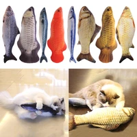 pet soft plush 3d fish shape cat toy interactive gifts fish catnip toys stuffed pillow doll simulation fish playing toy hot sale