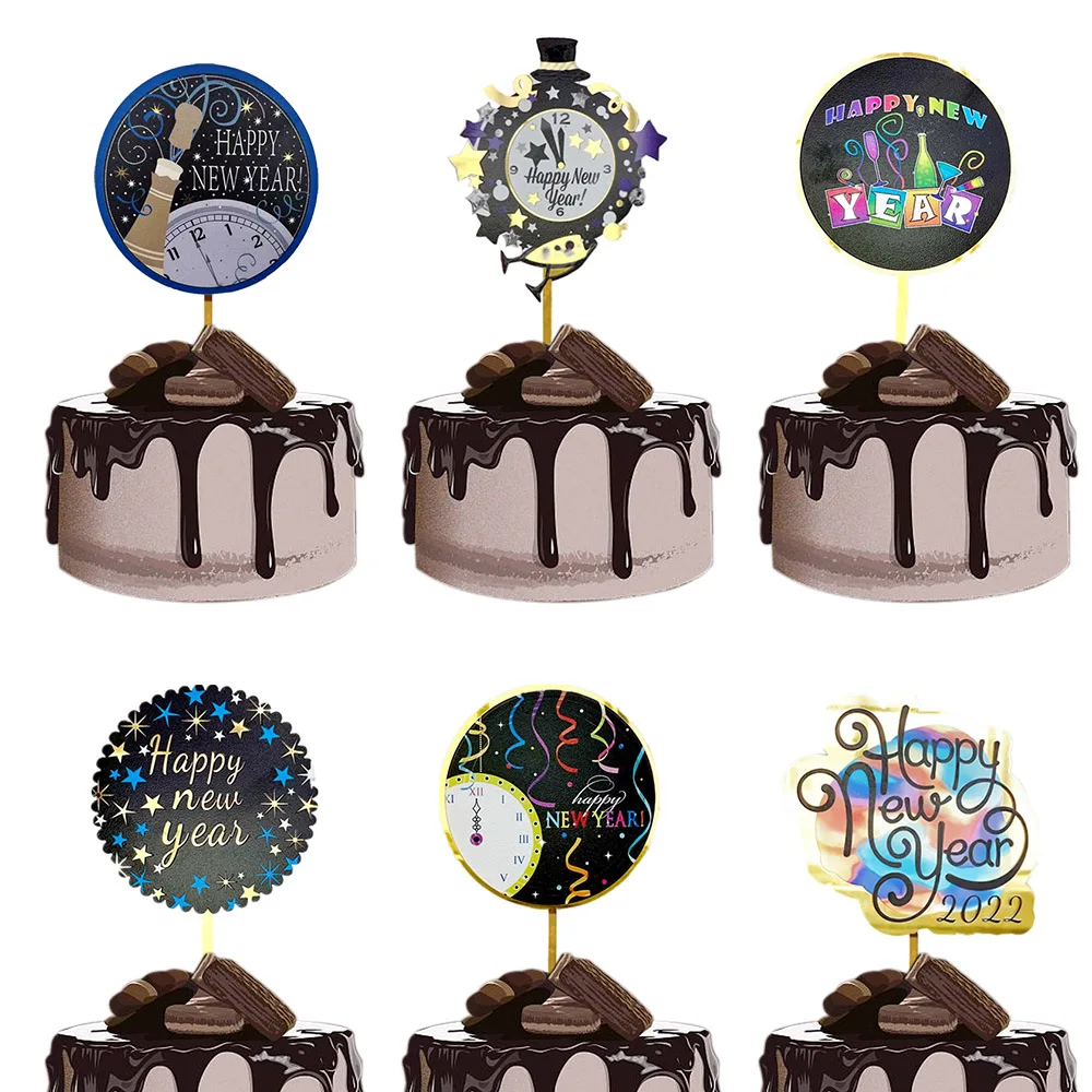 

Акриловые украшения для торта, 1 шт., круглые вертикальные топперы для капкейков, для нового года, вечеринки, Рождества, дня рождения, товары ...