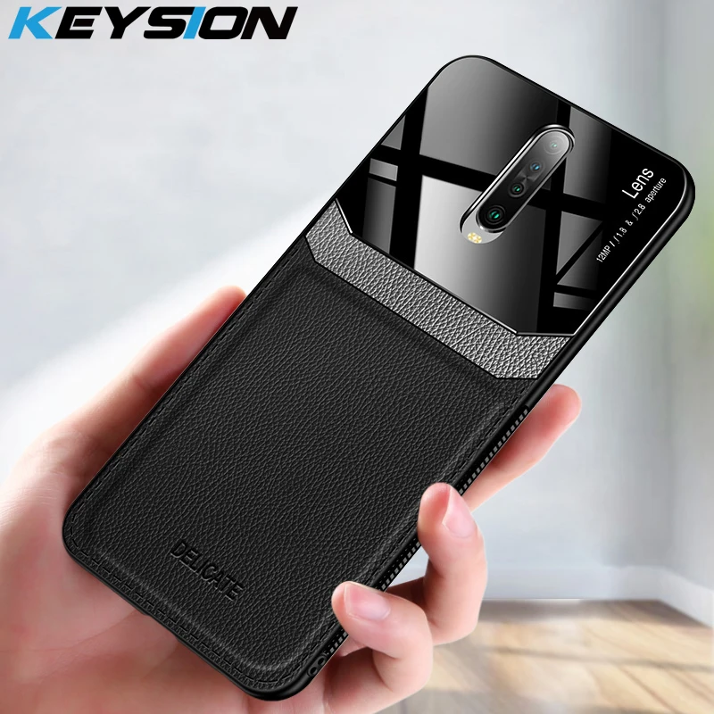 Ударопрочный чехол KEYSION для Xiaomi Redmi K30 4G задняя крышка из кожи и стекла силиконовый