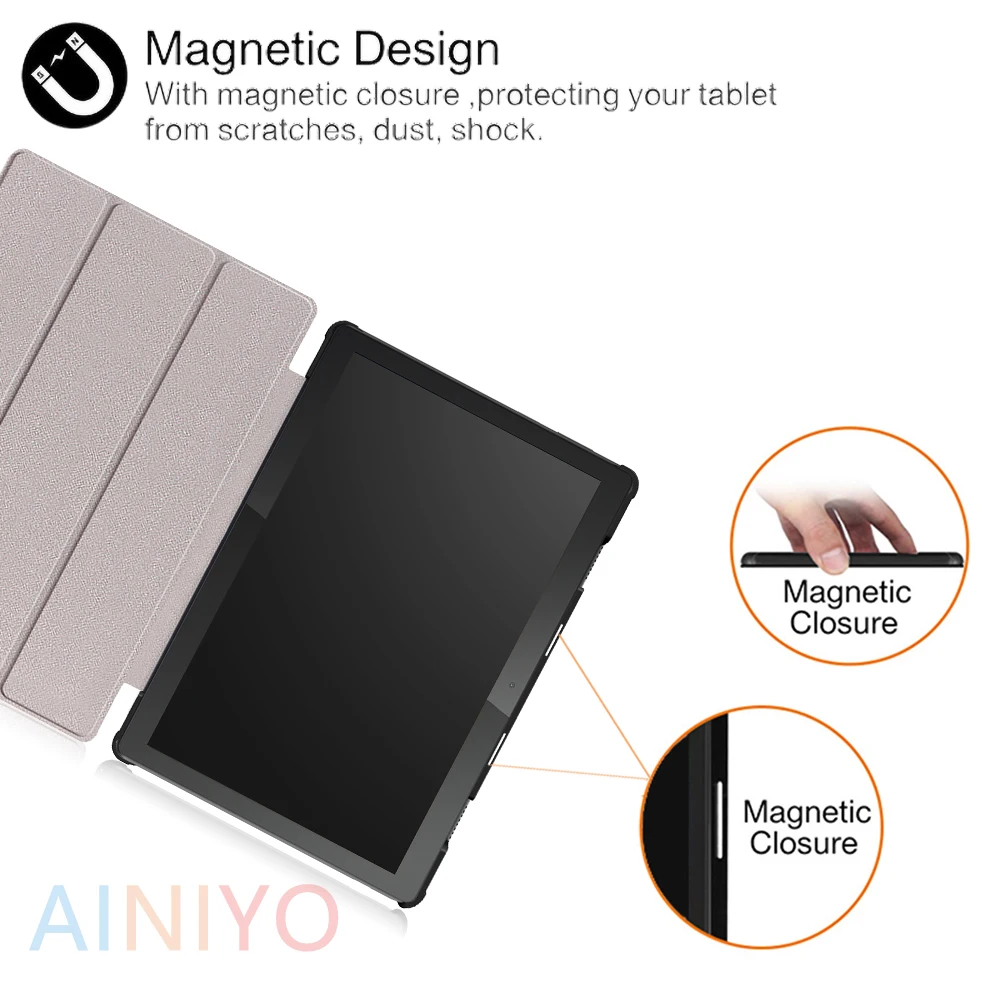Магнитный чехол для Lenovo Tab M10 HD 2nd Gen TB-X306F X из искусственной кожи с подставкой TB-X605F