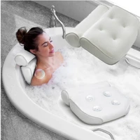 high quality bath tub spa pillow cushion neck back support foam comfort bathtub 6 suction cup