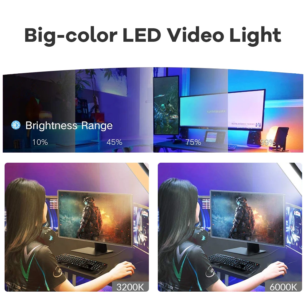 LED Video Light With Professional Tripod Stand Remote Control Dimmable Panel Lighting Studio Photo Live photography Fill-in Lamp |