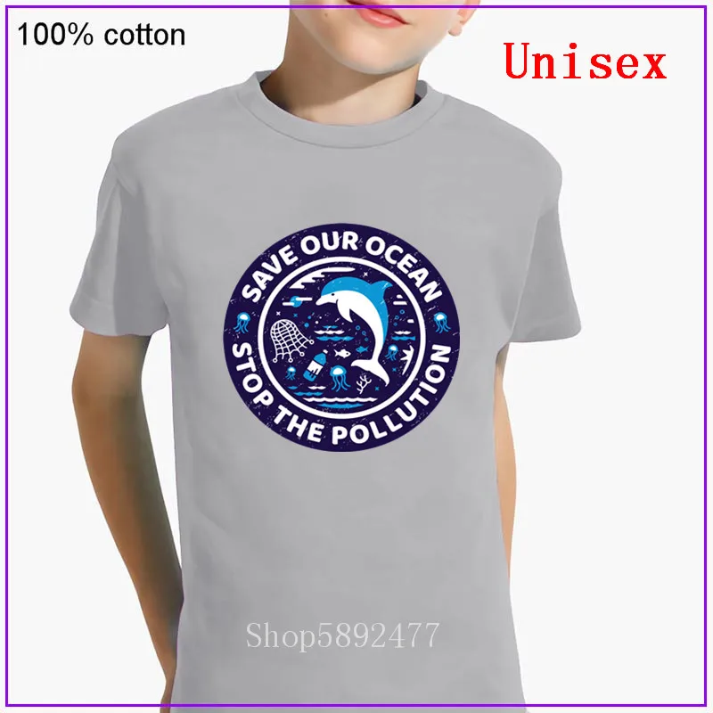 Save Our Ocean Stop the Pollution/детская футболка одежда для мальчиков и девочек с