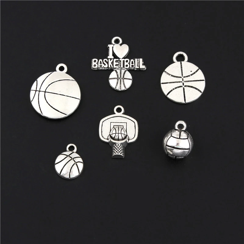12 шт. подвеска для баскетбола и волейбола серебристого цвета|Шармы| |