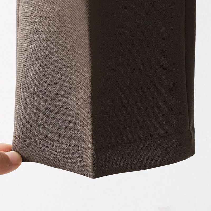 Брюки женские прямые до щиколотки офисная одежда с высокой талией однотонные