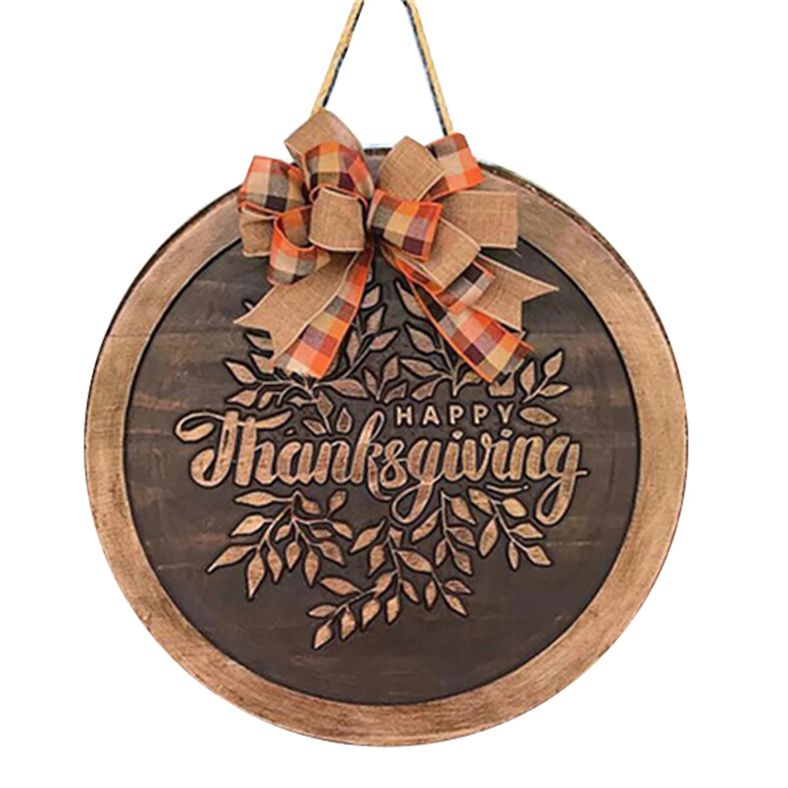 Деревянный резной дверной знак деревенский осенний подвесной орнамент