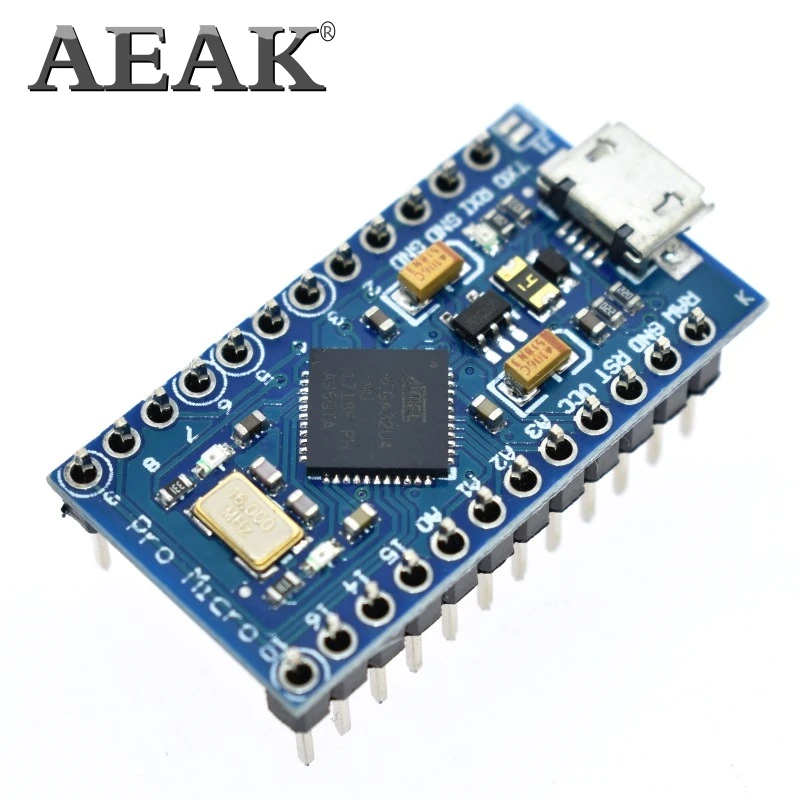 AEAK Pro Micro ATmega32U4 5 в 16 МГц Замена ATmega328 для arduino Mini с 2-рядным штырьковым разъемом Leonardo