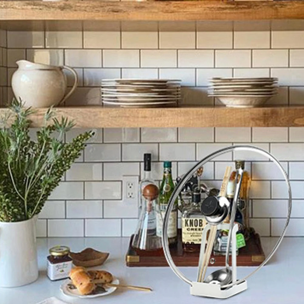 

Lid Stand Home Ladle Lid Rest Kitchen Utensil Organizer Stand for Home Cooking Non-Slip Cooking Utensils Storage Rack Organizer