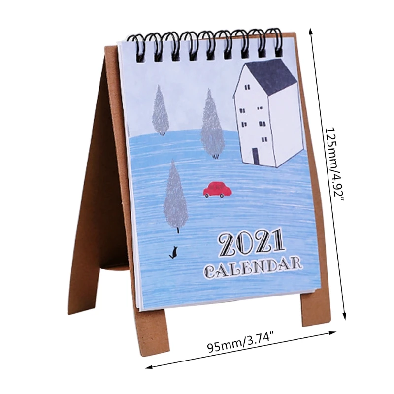 

2021 Cute Cartoon Desktop Paper Calendar Multi-function Timetable Plan Notebook