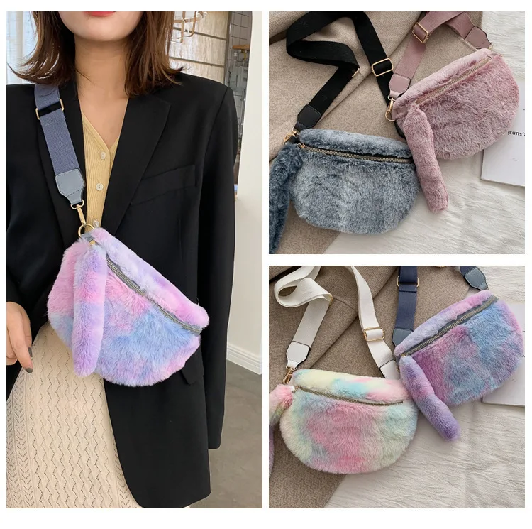 Новинка 2019 Корейская зимняя меховая сумка из натурального меха нагрудная через